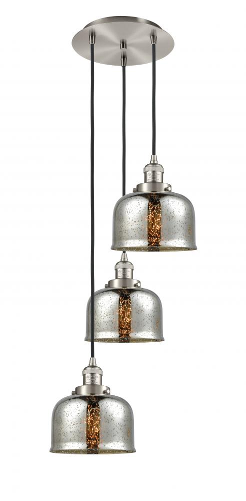 Cone - 3 Light - 14 inch - Brushed Satin Nickel - Cord hung - Multi Pendant