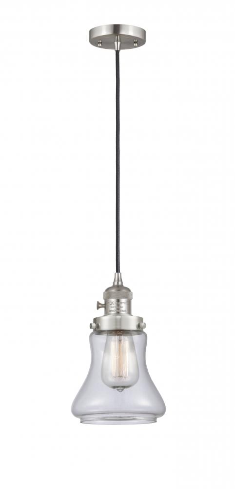 Bellmont - 1 Light - 6 inch - Brushed Satin Nickel - Cord hung - Mini Pendant