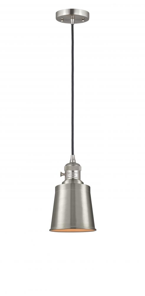 Addison - 1 Light - 5 inch - Brushed Satin Nickel - Cord hung - Mini Pendant