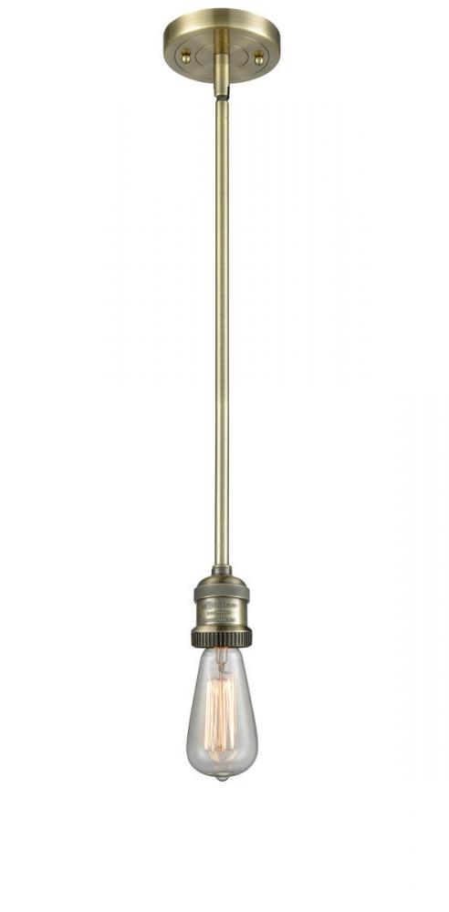 Bare Bulb - 1 Light - 2 inch - Antique Brass - Stem Hung - Mini Pendant