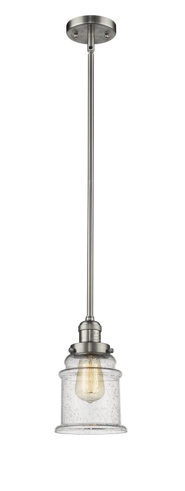 Canton - 1 Light - 7 inch - Brushed Satin Nickel - Stem Hung - Mini Pendant