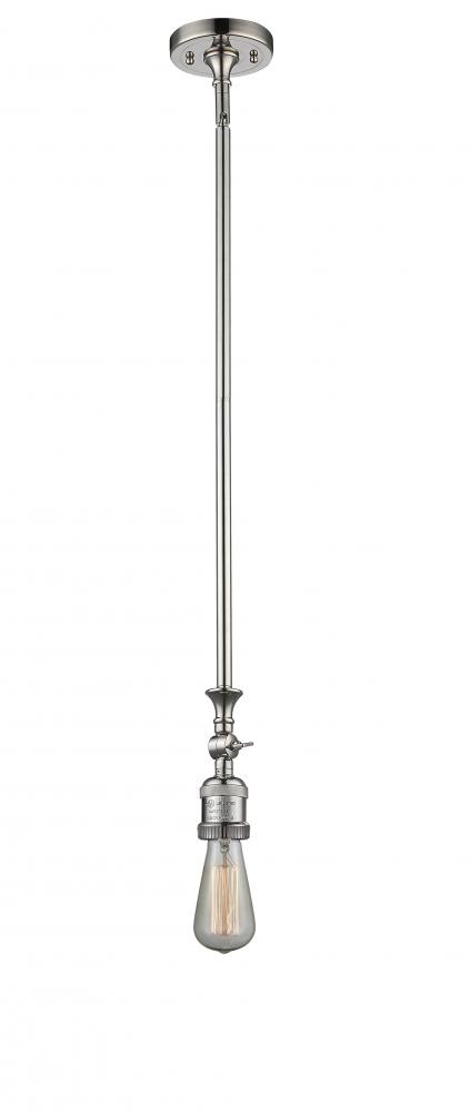 Bare Bulb - 1 Light - 3 inch - Polished Nickel - Stem Hung - Mini Pendant