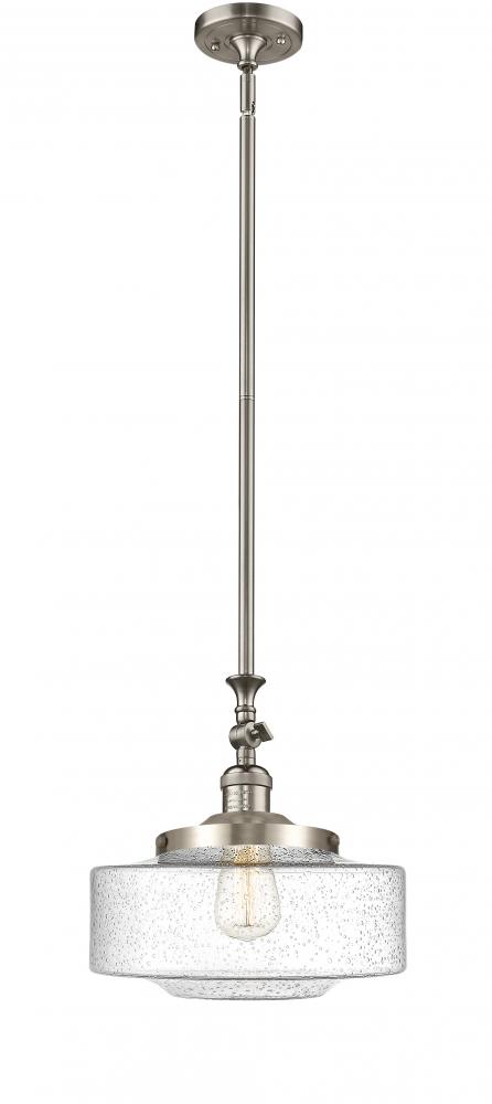 Bridgeton - 1 Light - 12 inch - Brushed Satin Nickel - Stem Hung - Mini Pendant