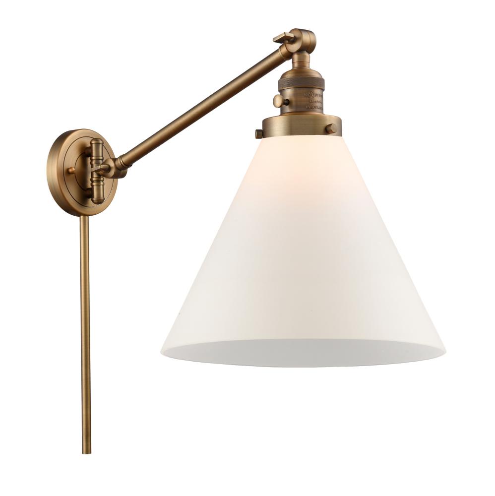 Cone - 1 Light - 12 inch - Brushed Brass - Swing Arm