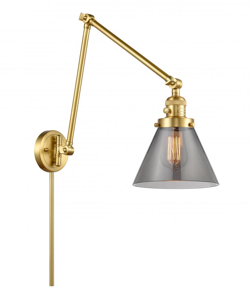 Cone - 1 Light - 8 inch - Satin Gold - Swing Arm