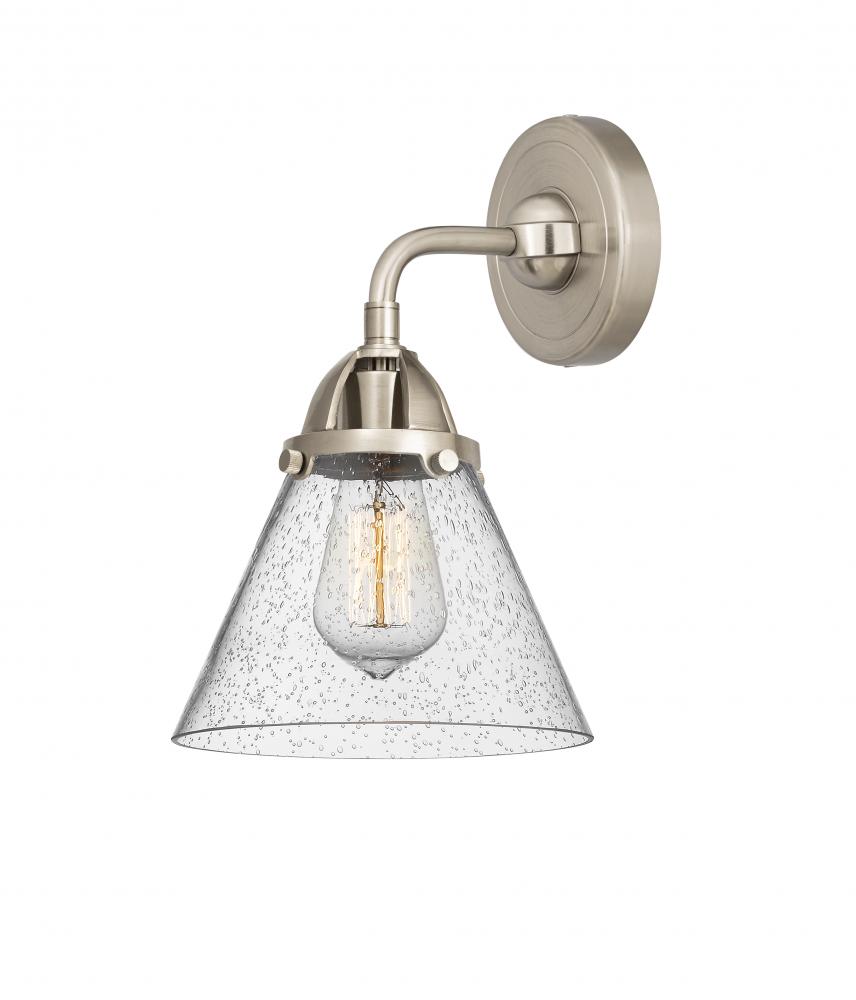 Cone - 1 Light - 8 inch - Brushed Satin Nickel - Sconce