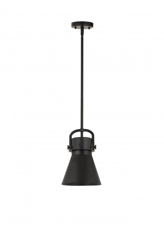 Newton Cone - 1 Light - 8 inch - Matte Black - Multi Pendant