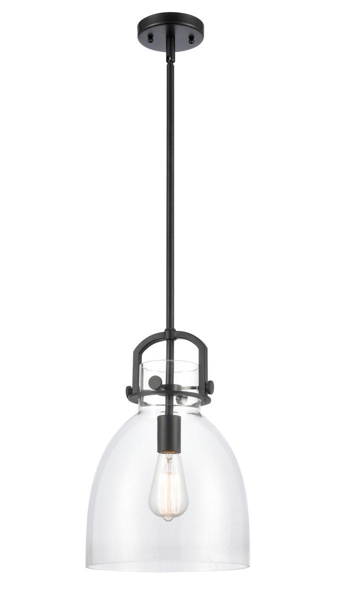 Newton Bell - 1 Light - 10 inch - Matte Black - Stem Hung - Mini Pendant