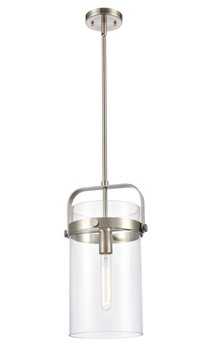 Pilaster - 1 Light - 9 inch - Brushed Satin Nickel - Cord hung - Mini Pendant