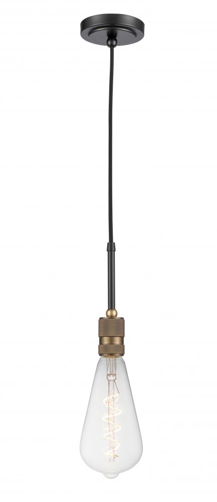 Ellis - 1 Light - 4 inch - Black Antique Brass - Cord hung - Mini Pendant
