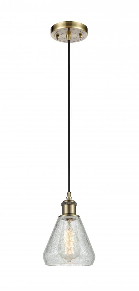 Conesus - 1 Light - 6 inch - Antique Brass - Cord hung - Mini Pendant