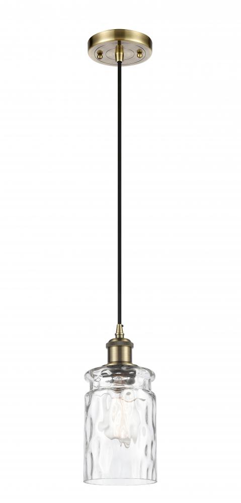 Candor - 1 Light - 5 inch - Antique Brass - Cord hung - Mini Pendant
