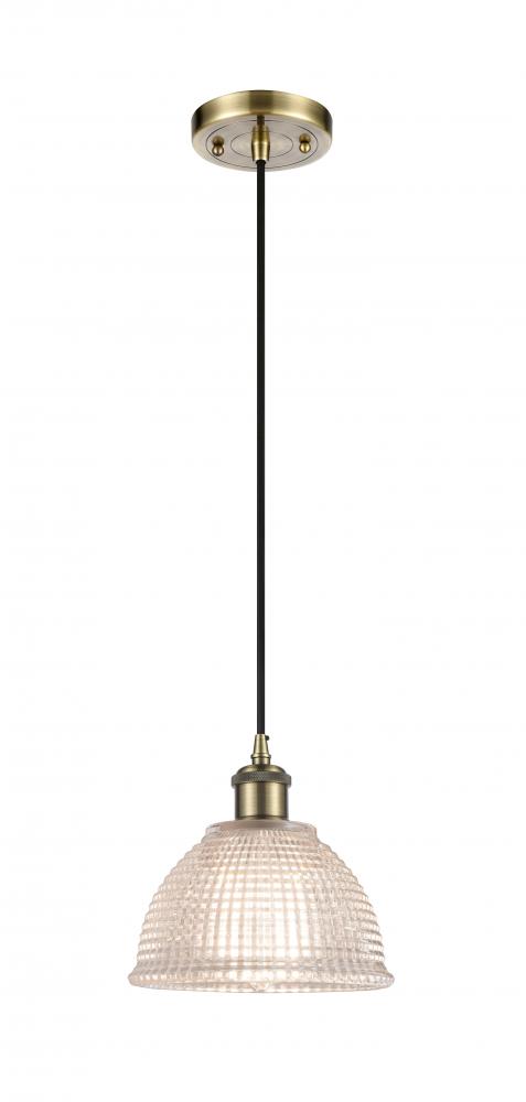 Arietta - 1 Light - 8 inch - Antique Brass - Cord hung - Mini Pendant