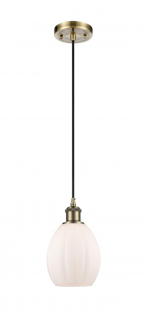 Eaton - 1 Light - 6 inch - Antique Brass - Cord hung - Mini Pendant