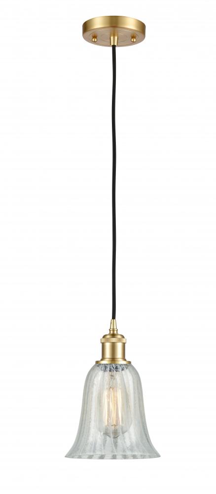 Hanover - 1 Light - 6 inch - Satin Gold - Cord hung - Mini Pendant