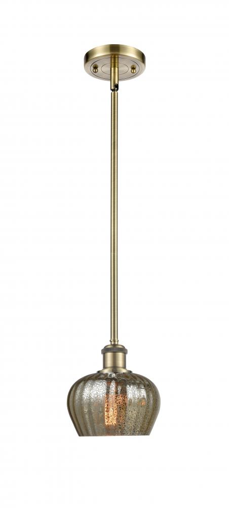 Fenton - 1 Light - 7 inch - Antique Brass - Mini Pendant