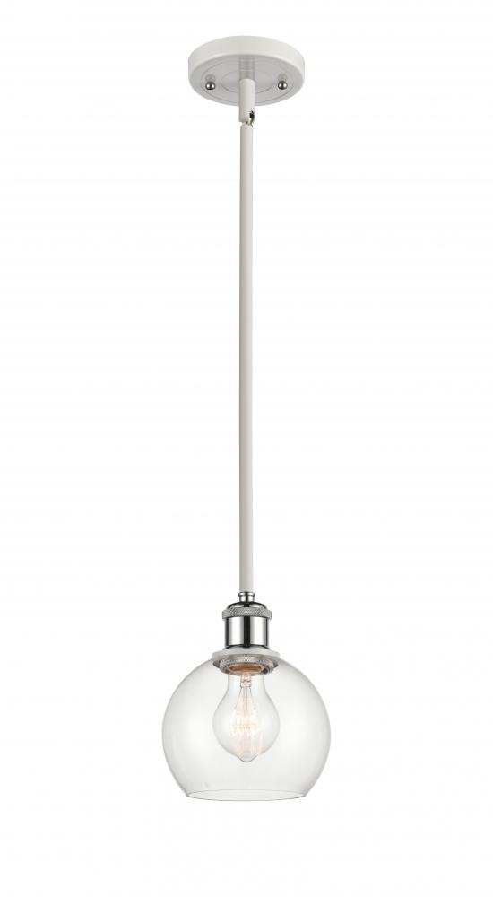 Athens - 1 Light - 6 inch - White Polished Chrome - Mini Pendant