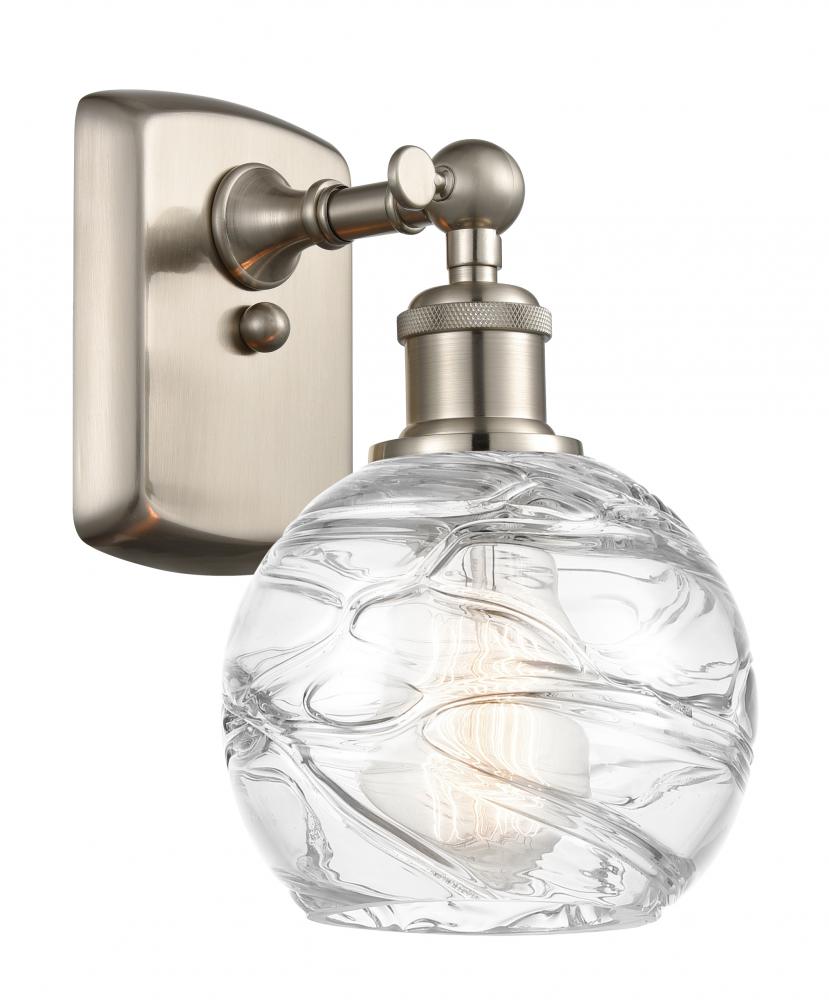 Athens Deco Swirl - 1 Light - 6 inch - Brushed Satin Nickel - Sconce