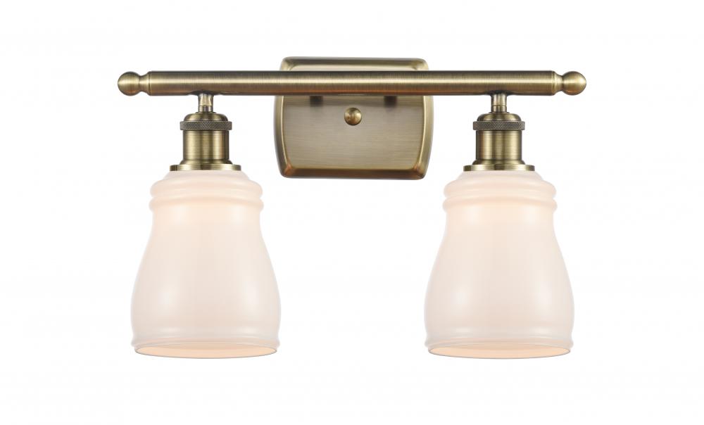 Ellery - 2 Light - 15 inch - Antique Brass - Bath Vanity Light