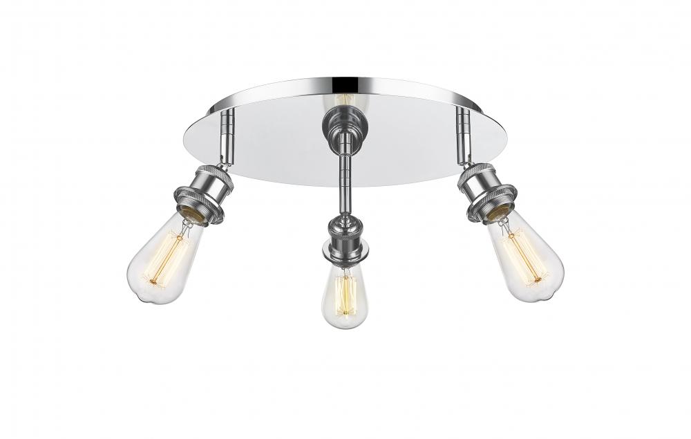 Ballston - 3 Light - 12 inch - Polished Chrome - Flush Mount