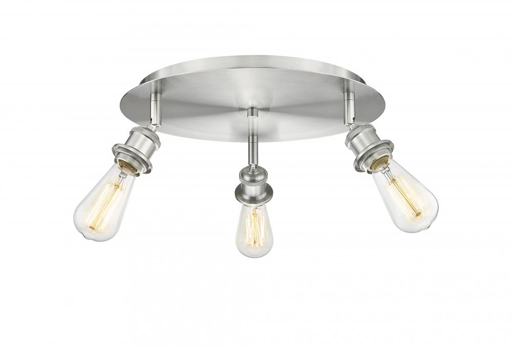 Ballston - 3 Light - 12 inch - Satin Nickel - Flush Mount