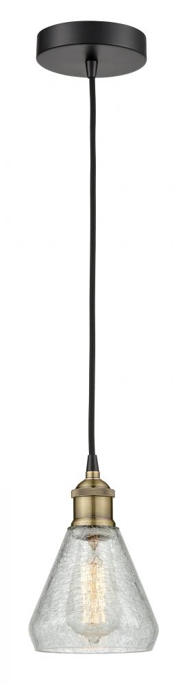 Conesus - 1 Light - 6 inch - Black Antique Brass - Cord hung - Mini Pendant