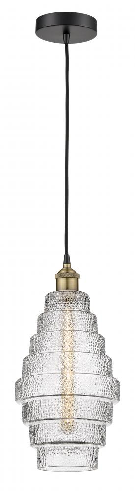 Cascade - 1 Light - 8 inch - Black Antique Brass - Cord hung - Mini Pendant
