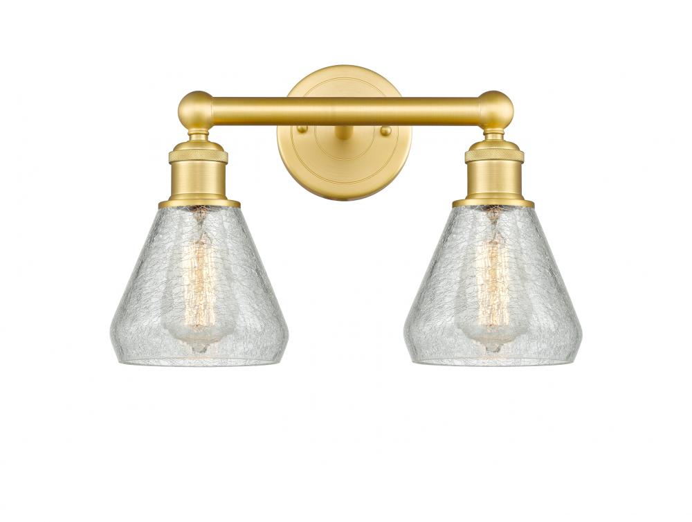 Conesus - 2 Light - 15 inch - Satin Gold - Bath Vanity Light