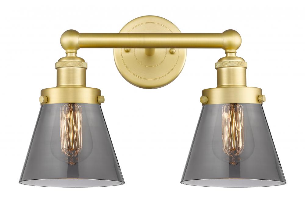 Cone - 2 Light - 15 inch - Satin Gold - Bath Vanity Light