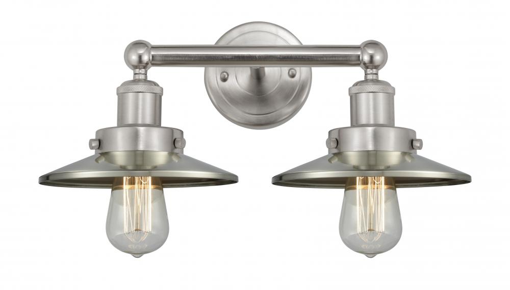 Railroad - 2 Light - 17 inch - Brushed Satin Nickel - Bath Vanity Light