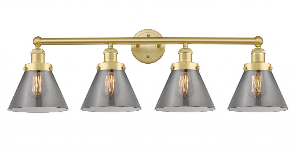 Cone - 4 Light - 35 inch - Satin Gold - Bath Vanity Light