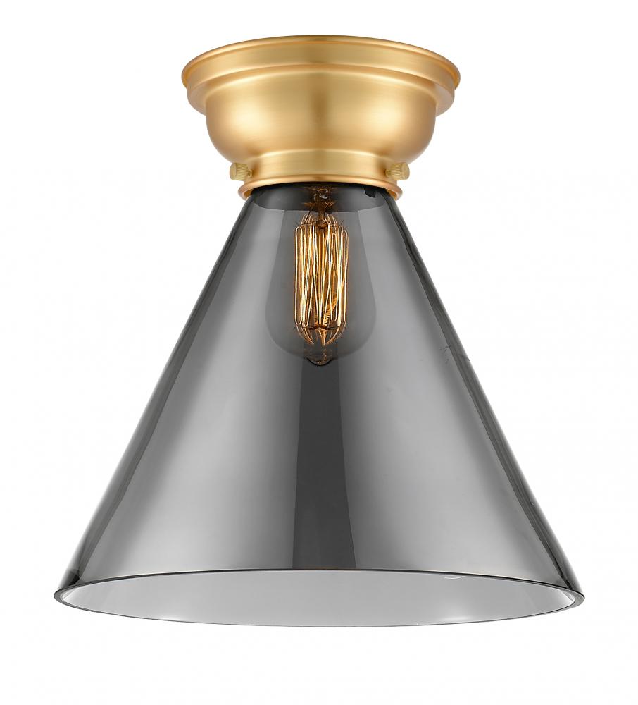 Cone - 1 Light - 12 inch - Satin Gold - Flush Mount