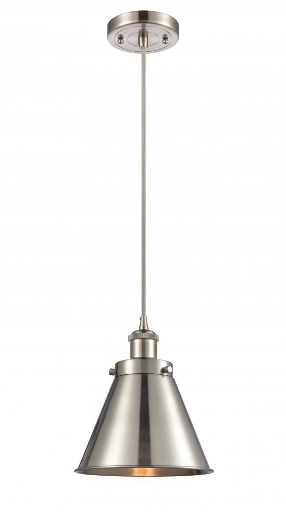 Appalachian - 1 Light - 8 inch - Brushed Satin Nickel - Cord hung - Mini Pendant