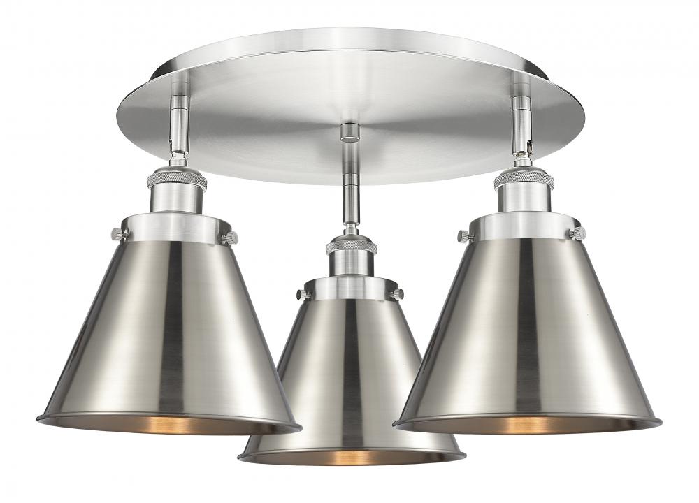 Ballston Urban - 3 Light - 20 inch - Satin Nickel - Flush Mount