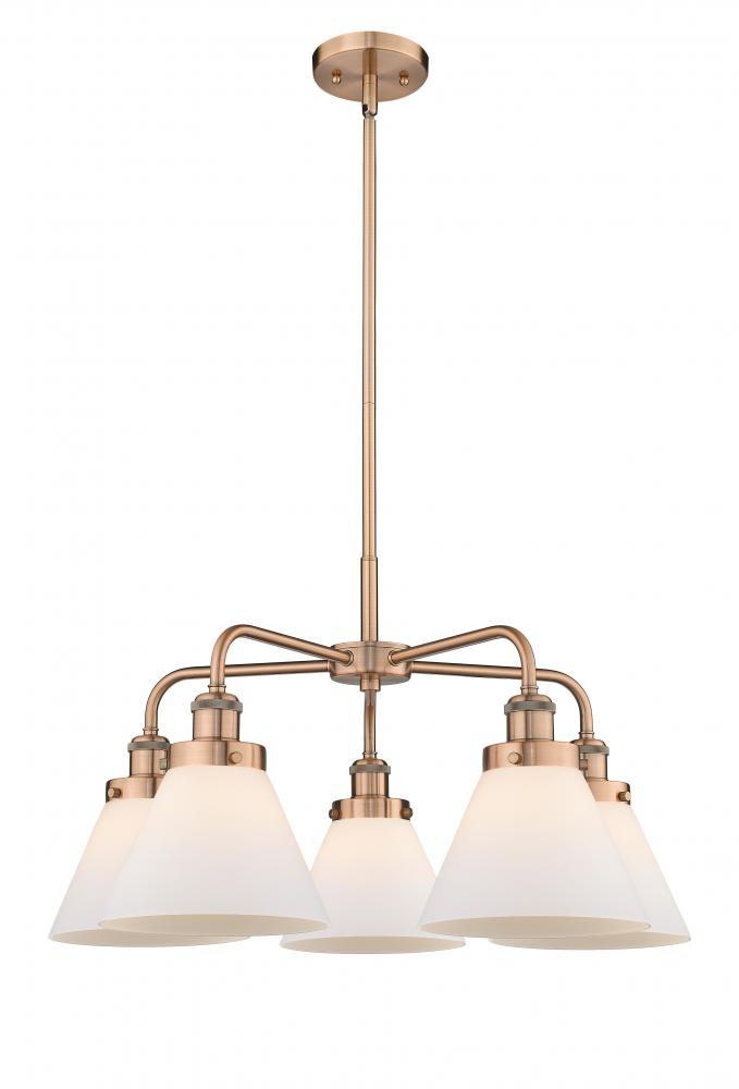 Cone - 5 Light - 26 inch - Antique Copper - Chandelier