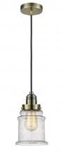 Innovation Lighting 100AB-10BK-2H-AB-G184 - Winchester - 1 Light - 8 inch - Antique Brass - Cord hung - Mini Pendant