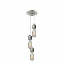 Innovation Lighting 103SN-10BK-0SN - Whitney - 3 Light - 6 inch - Brushed Satin Nickel - Cord hung - Multi Pendant