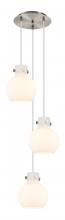 Innovation Lighting 113-410-1PS-SN-G410-8WH - Newton Sphere - 3 Light - 16 inch - Brushed Satin Nickel - Cord hung - Multi Pendant