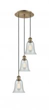 Innovation Lighting 113B-3P-AB-G2812 - Hanover - 3 Light - 13 inch - Antique Brass - Cord Hung - Multi Pendant