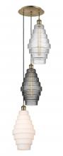 Innovation Lighting 113B-3P-AB-G670-MU - Cascade - 3 Light - 15 inch - Antique Brass - Cord hung - Multi Pendant