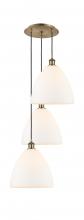 Innovation Lighting 113B-3P-AB-GBD-121 - Bristol - 3 Light - 19 inch - Antique Brass - Cord Hung - Multi Pendant