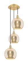 Innovation Lighting 113B-3P-SG-G128-10 - Athens - 3 Light - 17 inch - Satin Gold - Cord Hung - Multi Pendant