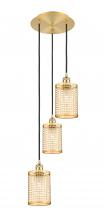 Innovation Lighting 113B-3P-SG-M18-SG - Nestbrook - 3 Light - 11 inch - Satin Gold - Cord hung - Multi Pendant