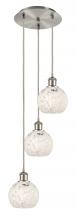 Innovation Lighting 113B-3P-SN-G1216-6WM - White Mouchette - 3 Light - 13 inch - Brushed Satin Nickel - Cord Hung - Multi Pendant