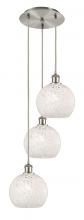 Innovation Lighting 113B-3P-SN-G1216-8WM - White Mouchette - 3 Light - 15 inch - Brushed Satin Nickel - Cord Hung - Multi Pendant