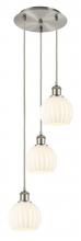Innovation Lighting 113B-3P-SN-G1217-6WV - White Venetian - 3 Light - 13 inch - Brushed Satin Nickel - Cord Hung - Multi Pendant