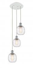 Innovation Lighting 113B-3P-WPC-G1013 - Belfast - 3 Light - 13 inch - White Polished Chrome - Cord Hung - Multi Pendant