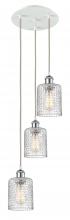 Innovation Lighting 113B-3P-WPC-G112C-5CL - Cobbleskill - 3 Light - 12 inch - White Polished Chrome - Cord Hung - Multi Pendant