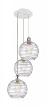 Innovation Lighting 113B-3P-WPC-G1213-10 - Athens Deco Swirl - 3 Light - 17 inch - White Polished Chrome - Cord Hung - Multi Pendant