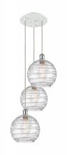 Innovations Lighting 113B-3P-WPC-G1213-10 - Athens Deco Swirl - 3 Light - 17 inch - White Polished Chrome - Cord Hung - Multi Pendant